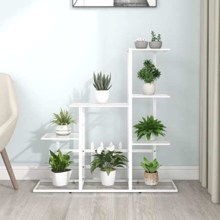 Blumenständer aus weißem Metall, 94,5 x 25 x 88 cm von vidaXL, Topfständer - Ref: Foro24-336113, Preis: 49,84 €, Rabatt: %
