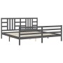 Estructura de cama con cabecero madera maciza gris 200x200 cm de vidaXL, Camas y somieres - Ref: Foro24-3193943, Precio: 172,...