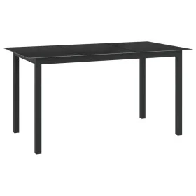 Gartentisch aus Aluminium und schwarzem Glas, 150 x 90 x 74 cm von vidaXL, Gartentische - Ref: Foro24-312201, Preis: 135,77 €...