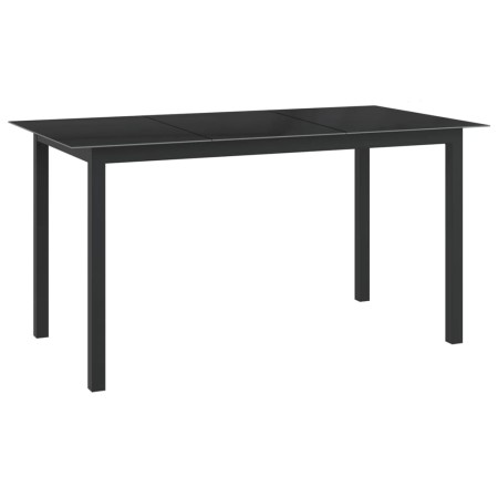Aluminum and black glass garden table 150x90x74 cm by vidaXL, Garden tables - Ref: Foro24-312201, Price: 142,50 €, Discount: %