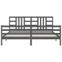 Estructura de cama con cabecero madera maciza gris 200x200 cm de vidaXL, Camas y somieres - Ref: Foro24-3193943, Precio: 172,...