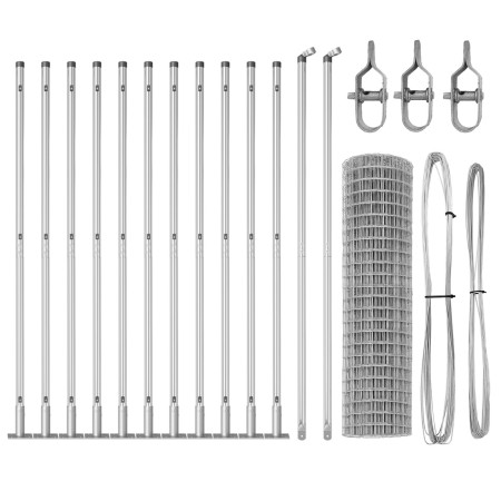 Cerca Euro con 13 postes flangeados 1x25 m de Acero Galvanizado de , Paneles de vallas - Ref: Foro24-3351041, Precio: 173,89 ...