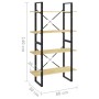 4-level solid pine wood shelf 80x30x140 cm by vidaXL, Bookcases and shelves - Ref: Foro24-806462, Price: 61,53 €, Discount: %