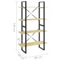 4-level solid pine wood shelf 80x30x140 cm by vidaXL, Bookcases and shelves - Ref: Foro24-806462, Price: 61,53 €, Discount: %