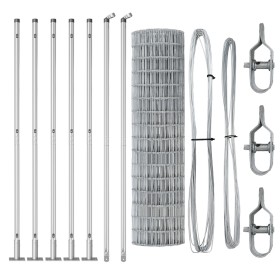 Cerca Euro de con 7 Postes Flangados 1x10 m Acero Galvanizado von , Zaunpaneele - Ref: Foro24-3351054, Preis: 121,52 €, Rabat...