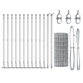Cerca Euro de con 13 Postes Flangados 0.4x25 m de Acero Galvanizado by , fence panels - Ref: Foro24-3351059, Price: 138,94 €,...