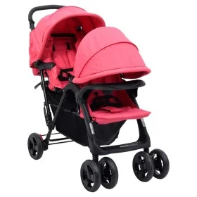 Red steel tandem twin cart by vidaXL, Baby strollers - Ref: Foro24-10351, Price: 201,54 €, Discount: %