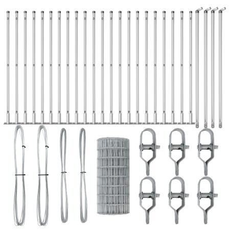 Valla Euro con 13 Postes Flaqueados 0.6x50 m Acero Galvanizado de , Paneles de vallas - Ref: Foro24-3351065, Precio: 306,17 €...