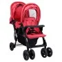 Red steel tandem twin cart by vidaXL, Baby strollers - Ref: Foro24-10351, Price: 201,54 €, Discount: %