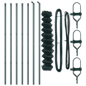 Cerca de Eslabones de Cadena con 7 Postes 1x10 m