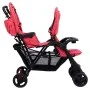 Red steel tandem twin cart by vidaXL, Baby strollers - Ref: Foro24-10351, Price: 201,54 €, Discount: %