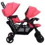 Red steel tandem twin cart by vidaXL, Baby strollers - Ref: Foro24-10351, Price: 201,54 €, Discount: %