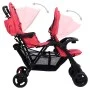 Red steel tandem twin cart by vidaXL, Baby strollers - Ref: Foro24-10351, Price: 201,54 €, Discount: %