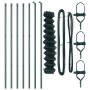 Cerca de eslabones de cadena con 7 postes 1.5x10 m de acero galvanizado verde de , Paneles de vallas - Ref: Foro24-3351080, P...