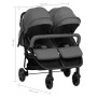 Dunkelgrauer und schwarzer Manschettenknöpfe-Trolley aus Stahl von vidaXL, Kinderwagen - Ref: Foro24-10360, Preis: 241,55 €, ...