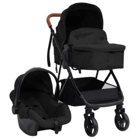3-in-1 baby stroller in anthracite gray and black steel by vidaXL, Baby strollers - Ref: Foro24-10330, Price: 279,49 €, Disco...
