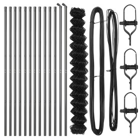 Cerca de Malla de Cadena Set de 2 Gris Acero 25 x 1.5 m by , fence panels - Ref: Foro24-3351120, Price: 208,79 €, Discount: %
