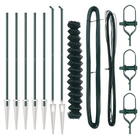 Cerca de cadenas con 7 postes de espiga 1.6x10 m