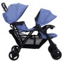 Tandemwagen für Manschettenknöpfe aus marineblauem Stahl von vidaXL, Kinderwagen - Ref: Foro24-10350, Preis: 211,01 €, Rabatt: %