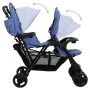 Tandemwagen für Manschettenknöpfe aus marineblauem Stahl von vidaXL, Kinderwagen - Ref: Foro24-10350, Preis: 215,71 €, Rabatt: %