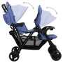 Tandemwagen für Manschettenknöpfe aus marineblauem Stahl von vidaXL, Kinderwagen - Ref: Foro24-10350, Preis: 211,01 €, Rabatt: %