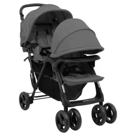 Dark gray steel tandem twin trolley by vidaXL, Baby strollers - Ref: Foro24-10348, Price: 216,76 €, Discount: %