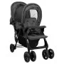 Carrito para gemelos tandem de acero gris oscuro de vidaXL, Cochecitos de bebé - Ref: Foro24-10348, Precio: 216,26 €, Descuen...