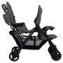 Carrito para gemelos tandem de acero gris oscuro de vidaXL, Cochecitos de bebé - Ref: Foro24-10348, Precio: 216,26 €, Descuen...