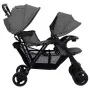 Carrito para gemelos tandem de acero gris oscuro de vidaXL, Cochecitos de bebé - Ref: Foro24-10348, Precio: 216,26 €, Descuen...