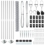 Cerca de eslabones de cadena con 7 postes de pica 1.6x10 m de acero galvanizado de , Paneles de vallas - Ref: Foro24-3351209,...