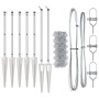 Cerca de eslabones de cadena con 7 postes de pica 1x10 m de acero galvanizado de , Paneles de vallas - Ref: Foro24-3351213, P...
