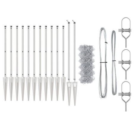 Cerca de Eslabones de Cadena Juego de 2 Acero Galvanizado de , Paneles de vallas - Ref: Foro24-3351223, Precio: 180,99 €, Des...