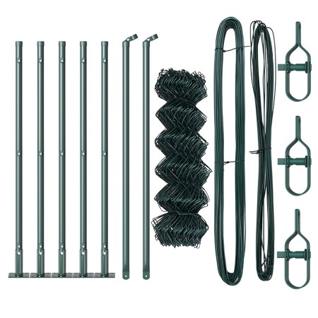 Cerca de Malla Metálica con 7 Postes Flangados 0.6x10 m Acero Galvanizado by , fence panels - Ref: Foro24-3351227, Price: 84,...