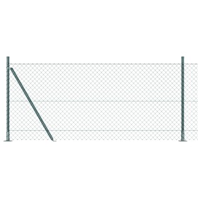 Cerca de enlace de cadena con 7 postes de brida 0.8x10 m de acero galvanizado by , fence panels - Ref: Foro24-3351228, Price:...