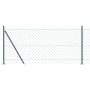 Cerca de eslabones de cadena con 7 postes con brida 0.8x10 m de acero galvanizado de , Paneles de vallas - Ref: Foro24-335123...