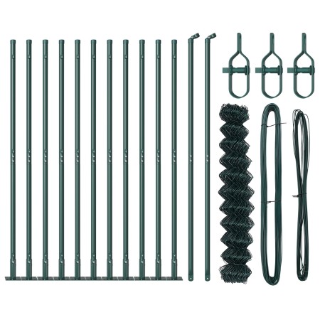 Cerca de Malla con 13 Postes Flangados 1x25 m Acero Galvanizado by , fence panels - Ref: Foro24-3351245, Price: 191,52 €, Dis...