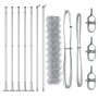 Valla de eslabones de cadena con 7 postes flangados 0.8x10 m Acero galvanizado de , Paneles de vallas - Ref: Foro24-3351284, ...