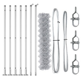 Cerca de Malla con 7 Postes Flangados 1x10 m Acero Galvanizado by , fence panels - Ref: Foro24-3351285, Price: 111,05 €, Disc...