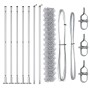 Cerca de cadena con 7 postes flangiados 1.6x10 m de acero galvanizado de , Paneles de vallas - Ref: Foro24-3351297, Precio: 1...