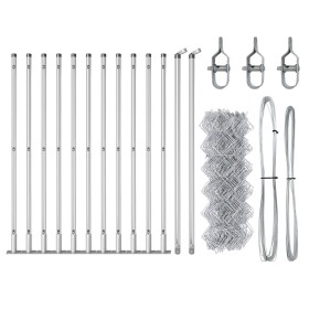 Cerca de Malla con 13 Postes Flangeados 0.4 x 25 m Acero Galvanizado by , fence panels - Ref: Foro24-3351298, Price: 131,49 €...
