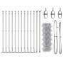 Cerca de eslabones de cadena con 13 postes con brida 0.4x25 m de acero galvanizado de , Paneles de vallas - Ref: Foro24-33513...