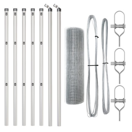 Cerca de Alambre Soldado con 7 Postes 0.6x10 m Acero Galvanizado de , Paneles de vallas - Ref: Foro24-3351566, Precio: 51,79 ...