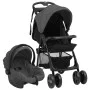 Dark gray and black 3-in-1 steel baby stroller by vidaXL, Baby strollers - Ref: Foro24-10390, Price: 204,05 €, Discount: %