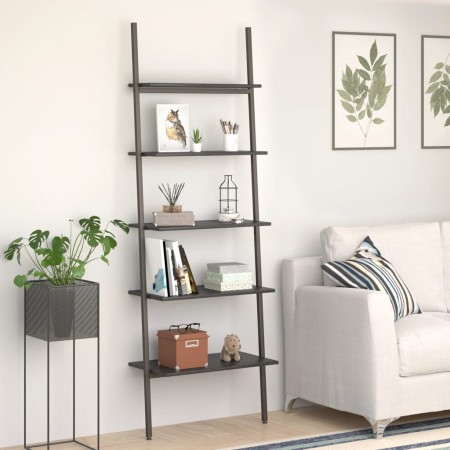 Estantería inclinada de 5 baldas negro 64x34x185,5 cm de vidaXL, Librerías y estanterías - Ref: Foro24-336378, Precio: 90,85 €