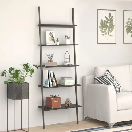 Schwarzes Regal mit 5 geneigten Regalböden, 64x34x185,5 cm. von vidaXL, Bücherregale und Regale - Ref: Foro24-336378, Preis: ...