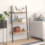 Schrägregal 3 Ebenen hellbraun und schwarz 64x34x116cm von vidaXL, Bücherregale und Regale - Ref: Foro24-336370, Preis: 58,78...