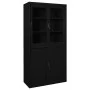 Büroschrank mit Schiebetür aus schwarzem Stahl, 90 x 40 x 180 cm von vidaXL, Schließfächer und Lagerschränke - Ref: Foro24-33...