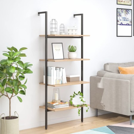 4 Böden Kippregal hellbraun schwarz 64x35x152,5 cm von vidaXL, Bücherregale und Regale - Ref: Foro24-336382, Preis: 74,35 €, ...