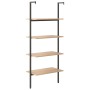 4 Böden Kippregal hellbraun schwarz 64x35x152,5 cm von vidaXL, Bücherregale und Regale - Ref: Foro24-336382, Preis: 74,35 €, ...