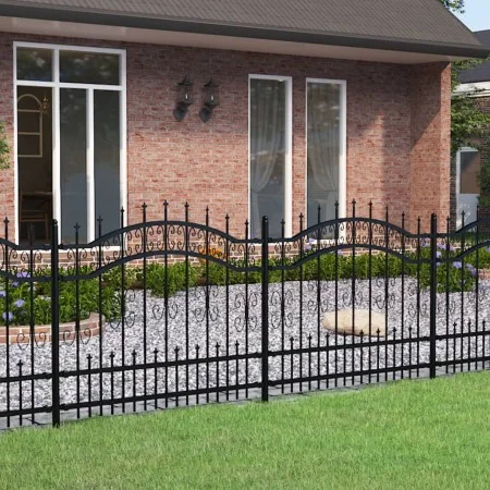Gartenzaun mit Speerspitze aus schwarz beschichtetem Stahl, 140 cm von vidaXL, Zaunpaneele - Ref: Foro24-151085, Preis: 220,7...